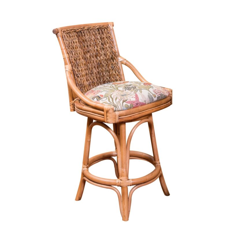 BAL10124-AHON-Armless-tropical-seaweed-barstool