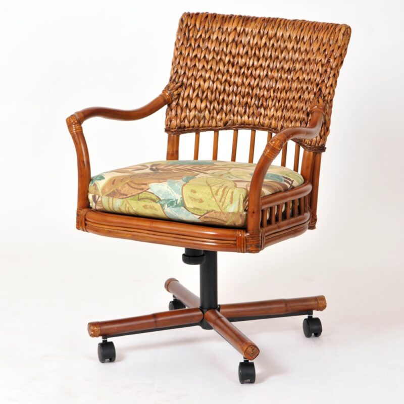 KEY011-SI-Key Largo-tilt-swivel-rattan-dining-chair-with-casters