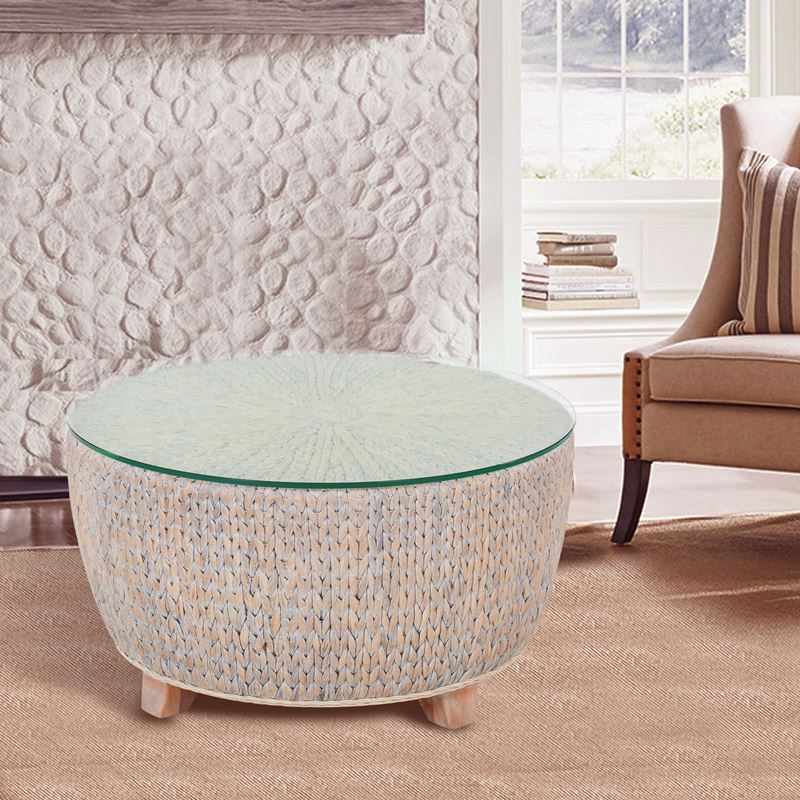 KEY025-WL-round-cocktail-table-woven-with-coastal-decor