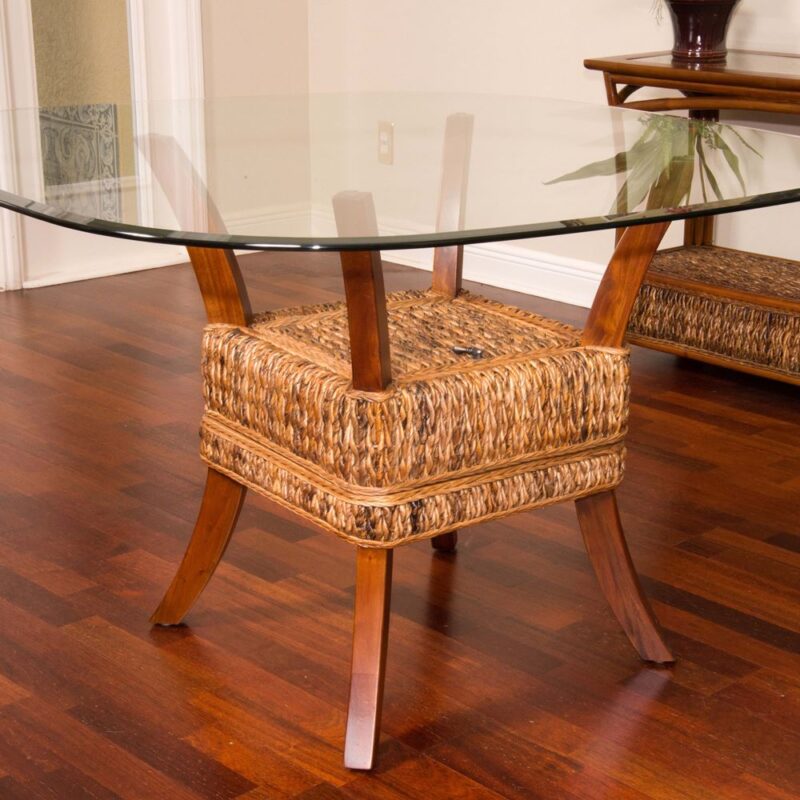 BLZ012-SI-coastal-woven-wood-dining-table