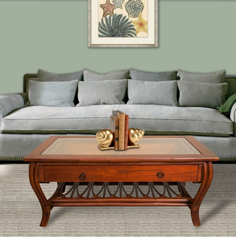 CUB022-SI-rattan-wicker-brown-coffee-table-with-glass-top-and-shelf